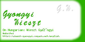 gyongyi wieszt business card